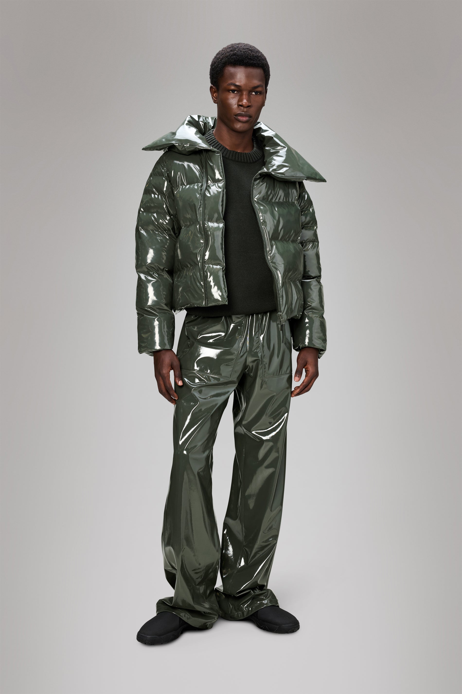 Rains Alta Vision Short Puffer Jacket Swamp Jacket