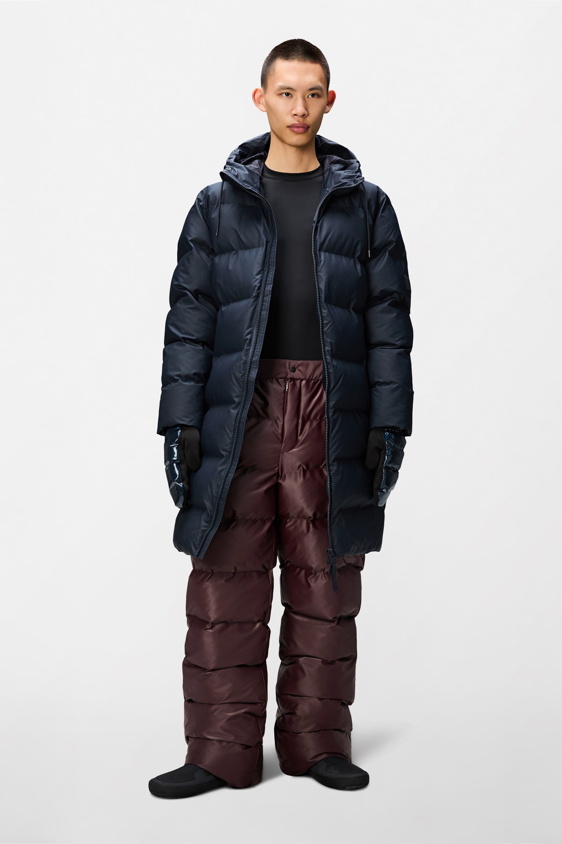 RAINS Alta Longer Puffer Jacket Navy Jacket