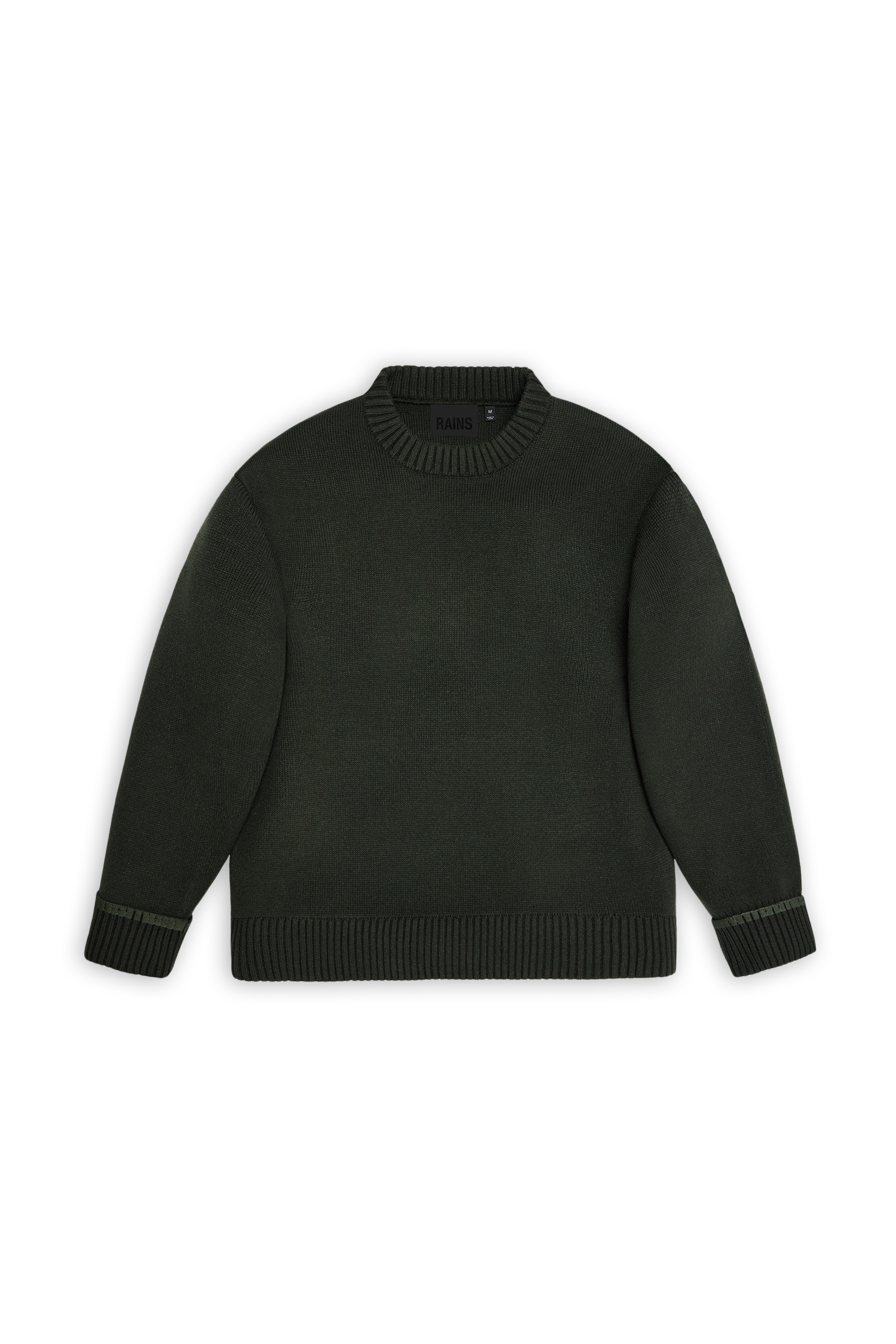 RAINS Sowa Knit Crew Neck Green/Black Long Sleeve