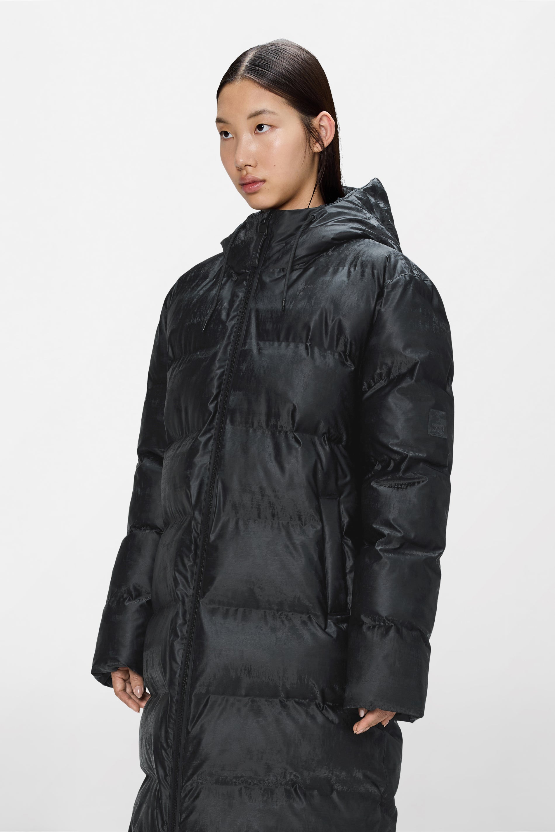 RAINS Alta Longer Puffer Jacket Coal Jacket