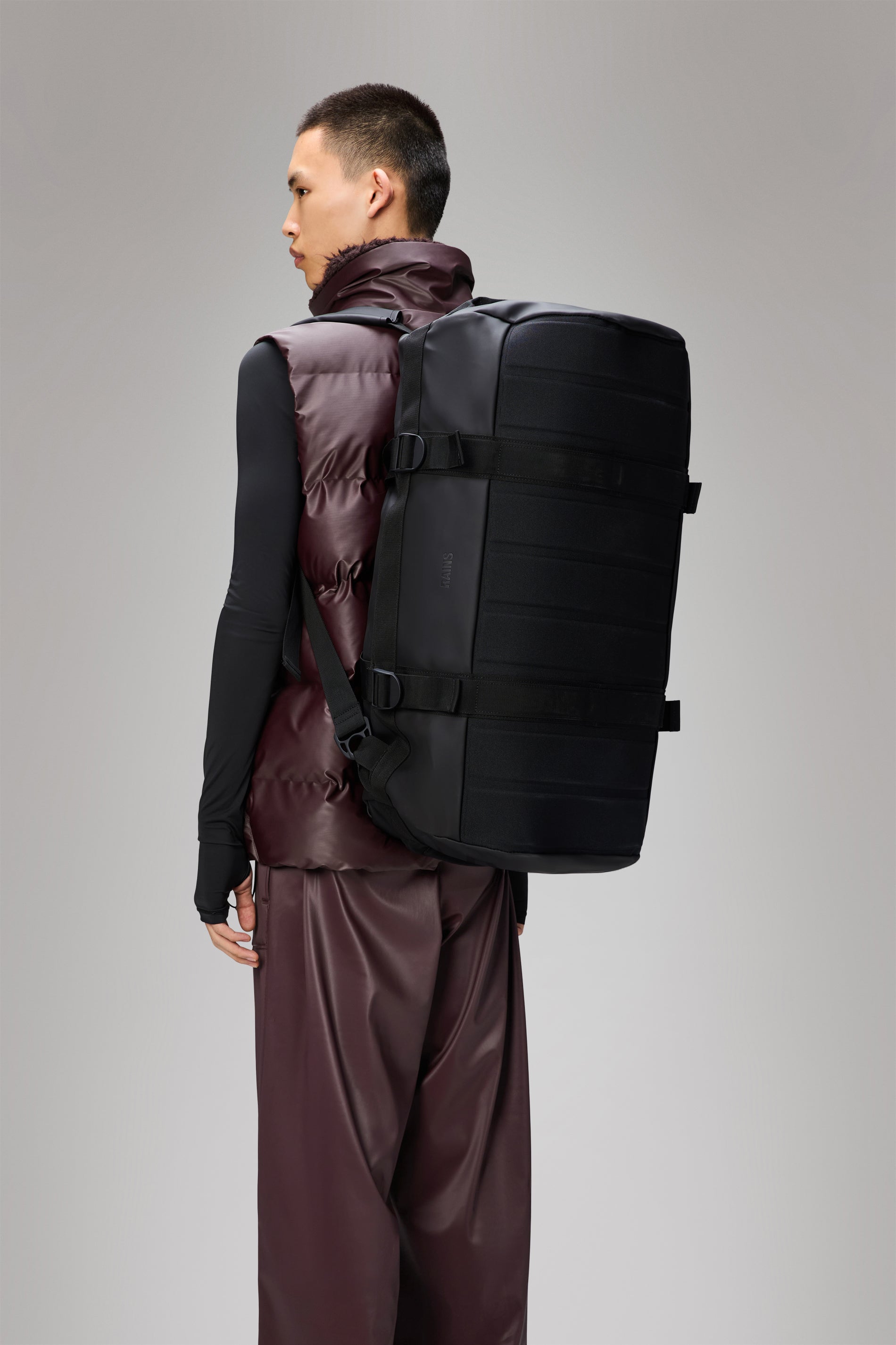 RAINS Texel Duffel Bag Black Duffel