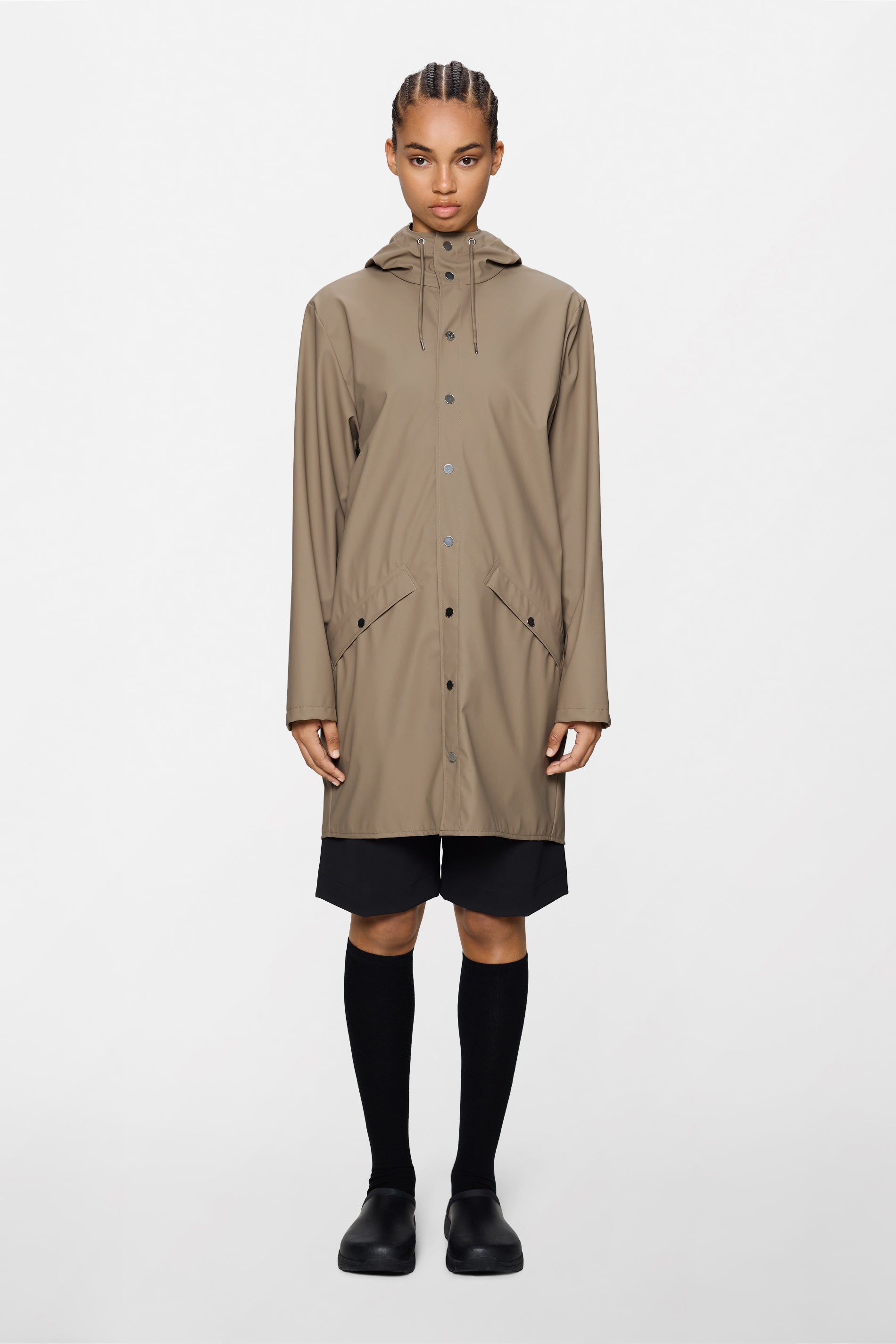 RAINS Long Jacket Beige Jacket