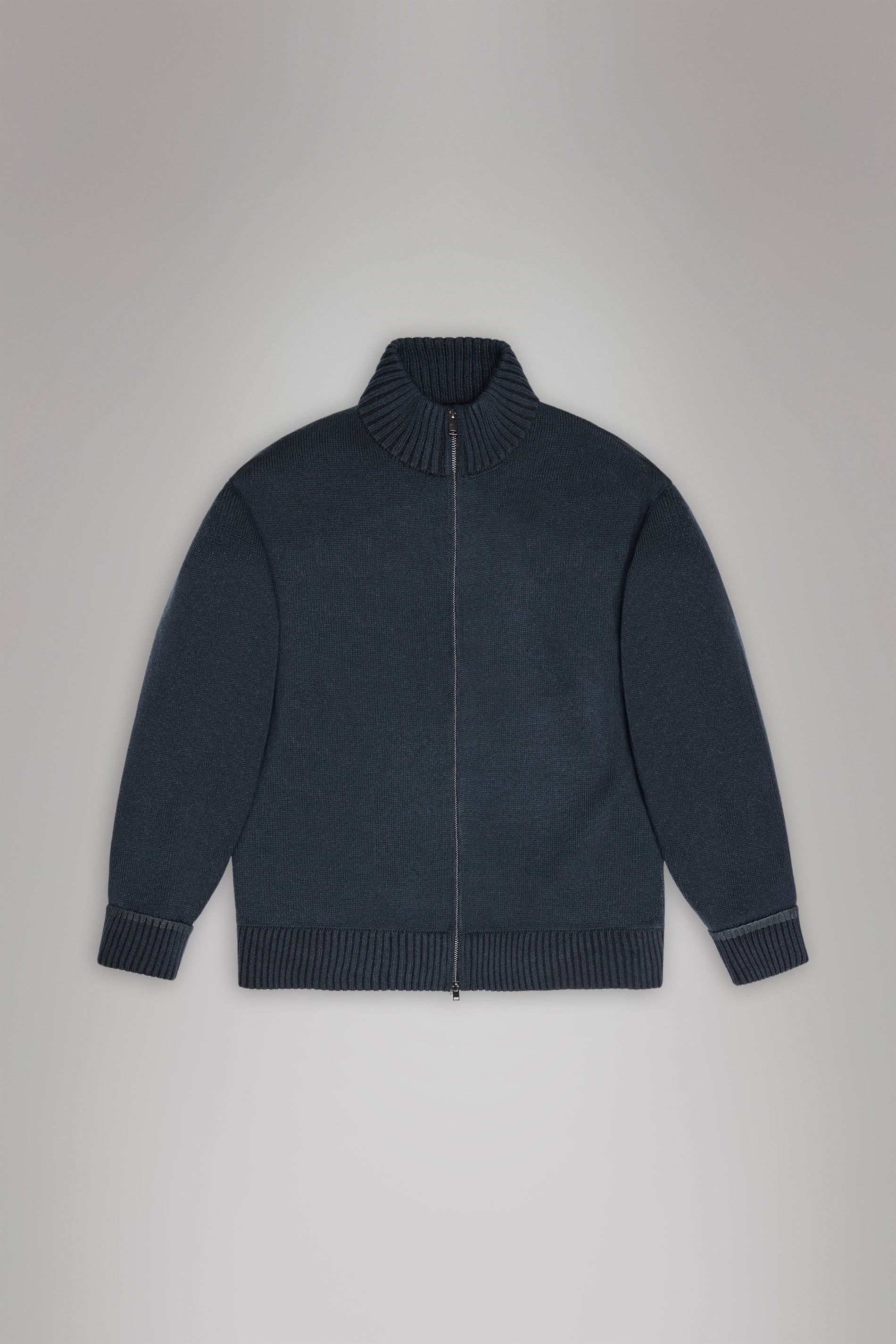 RAINS Sowa Knit Zip Cardigan Navy/Black Long Sleeve