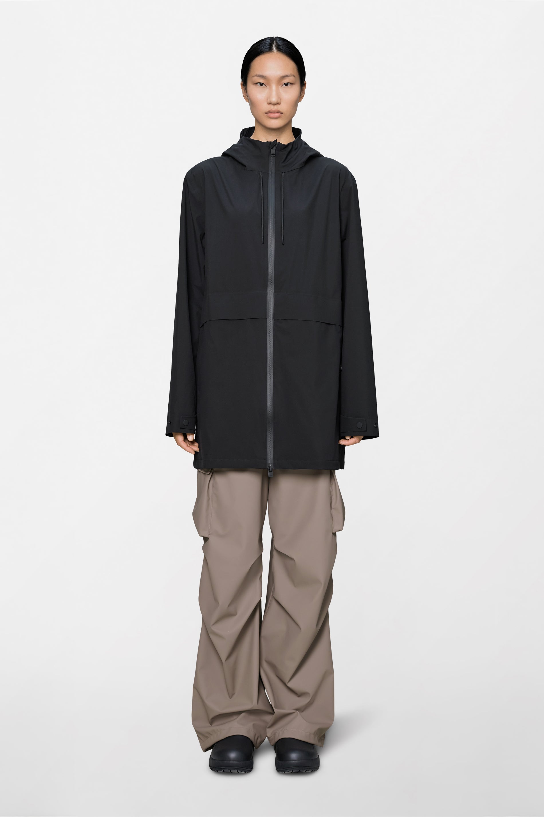 RAINS Suva Hardshell Long Jacket Black Jacket
