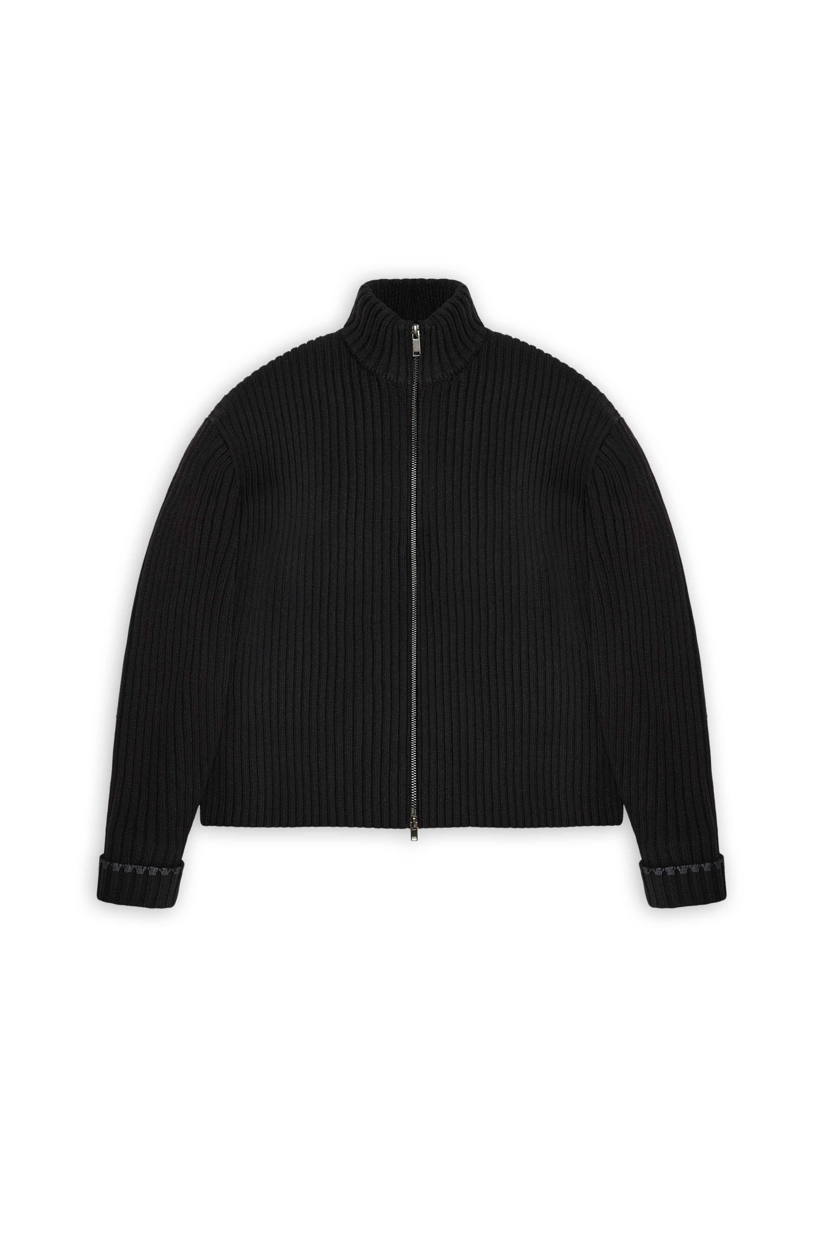 RAINS Sapa Knit W Zip Cardigan Black Long Sleeve