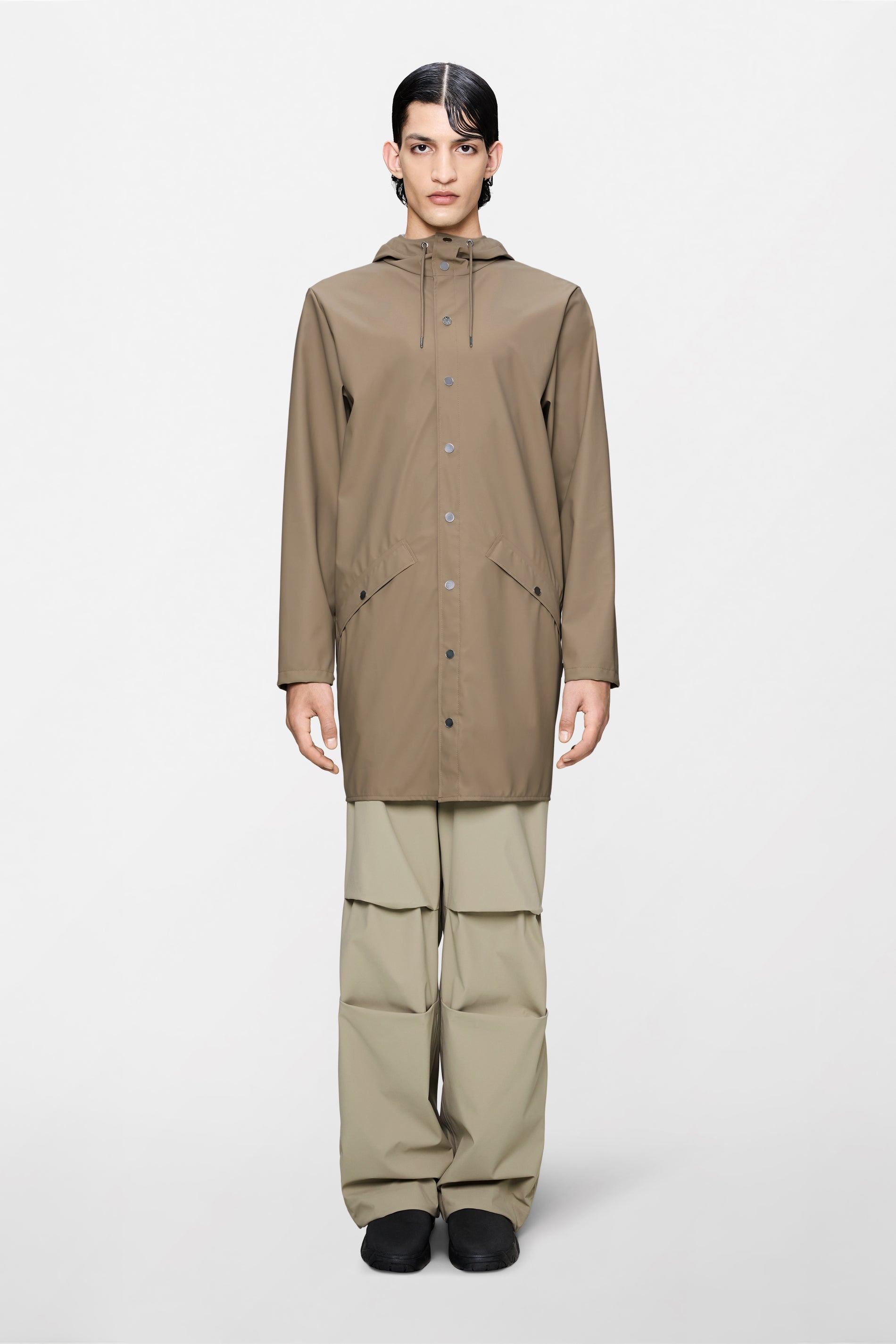 RAINS Long Jacket Beige Jacket