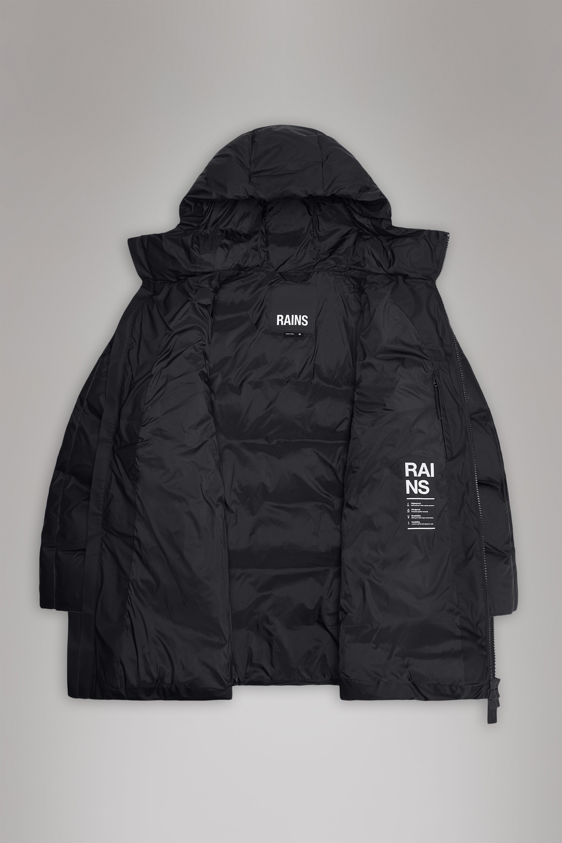 RAINS Alta Long Puffer Cargo Jacket Navy Jacket
