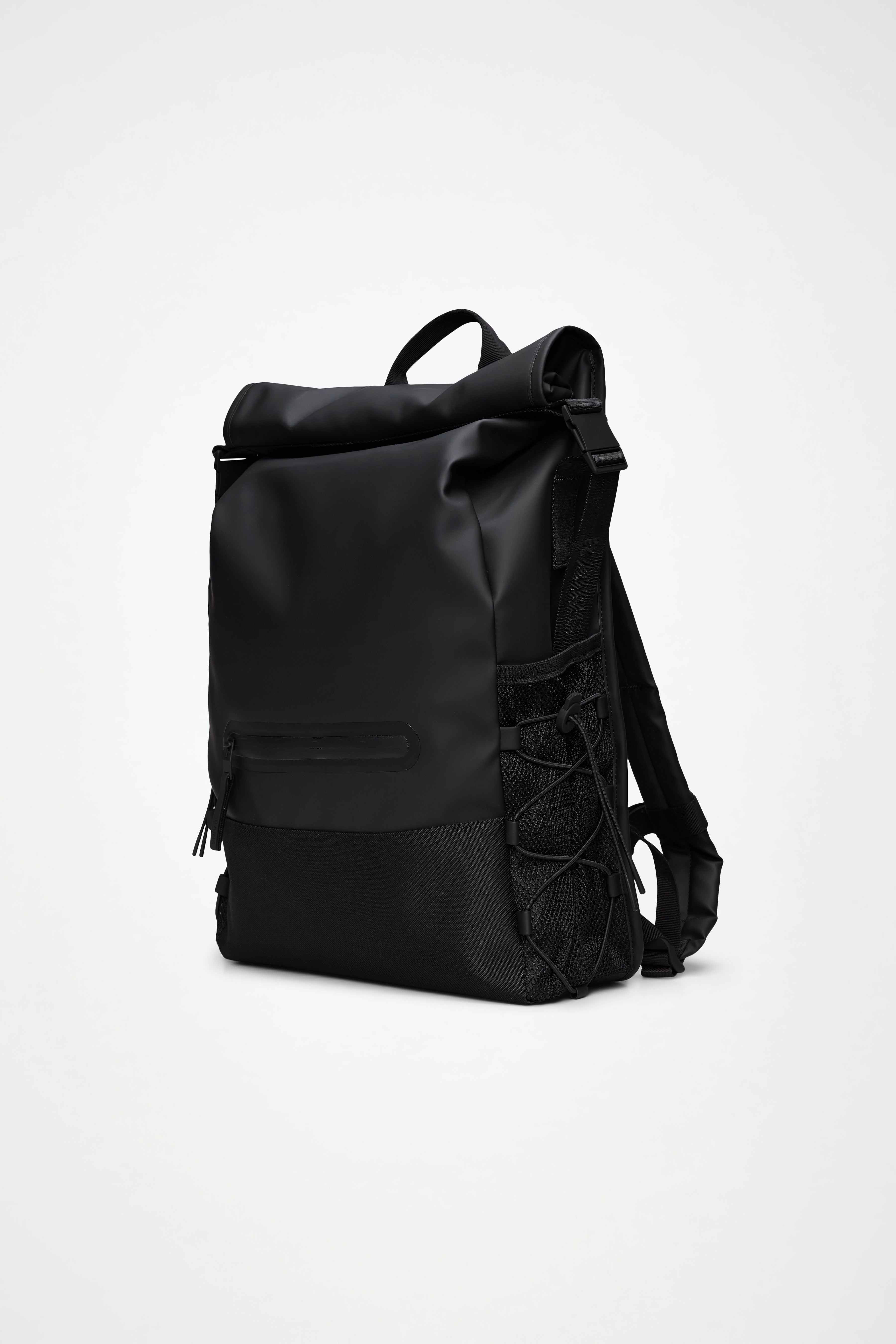 RAINS Trail Mountaineer Rolltop Black Backpack