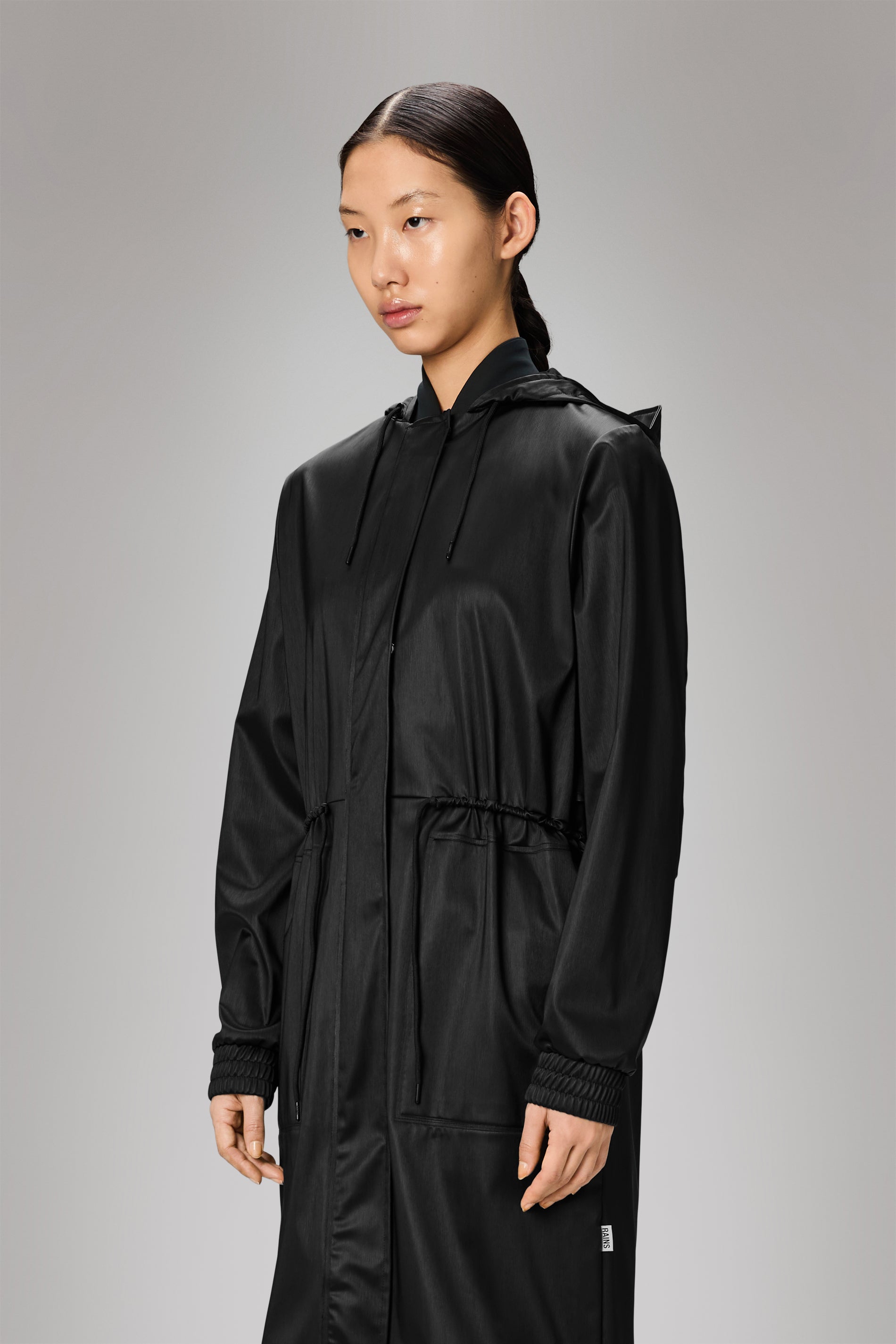 RAINS String W Parka Black Grain Jacket