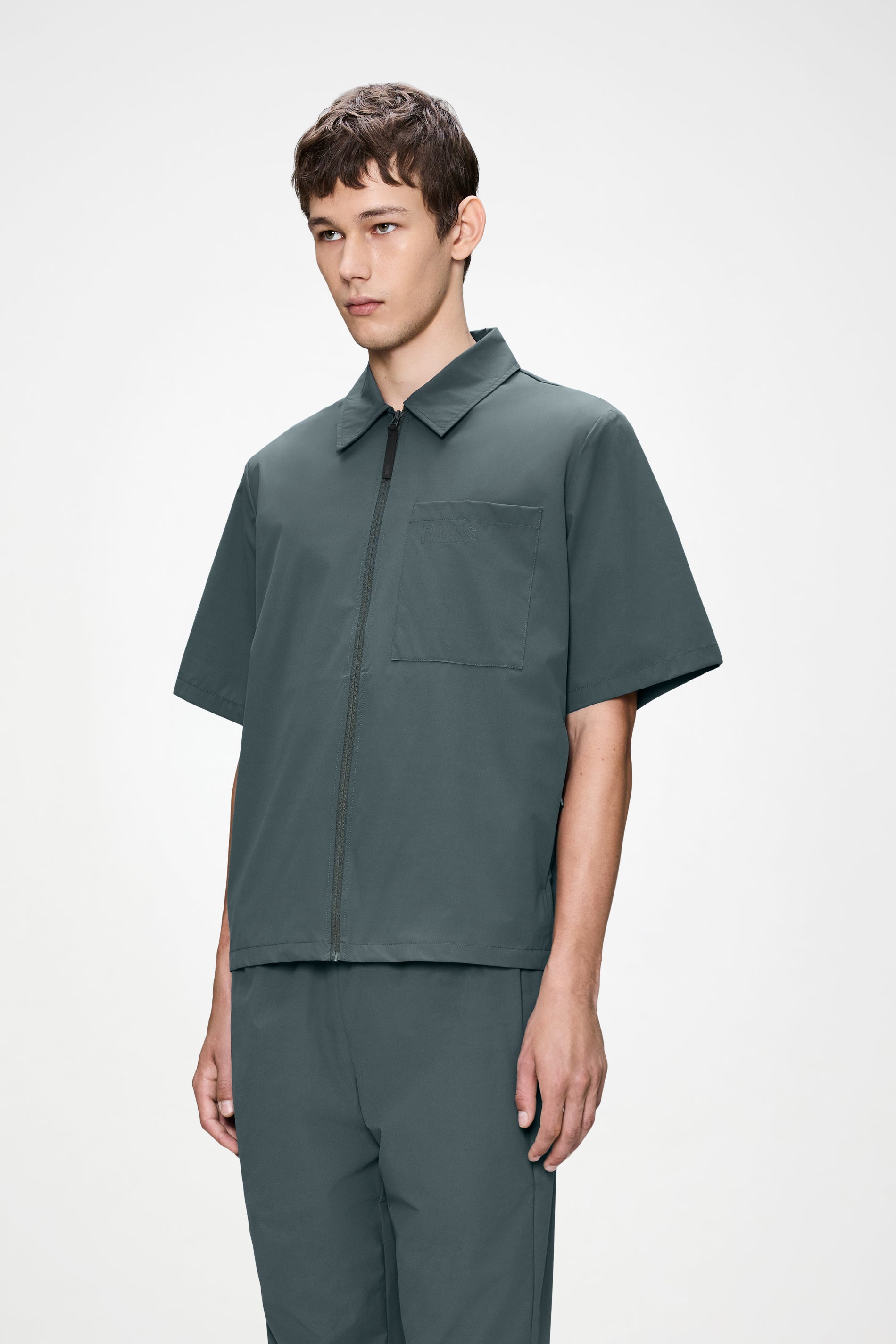 RAINS Mito Short Sleeve Shirt Dark Grey Short Sleeve