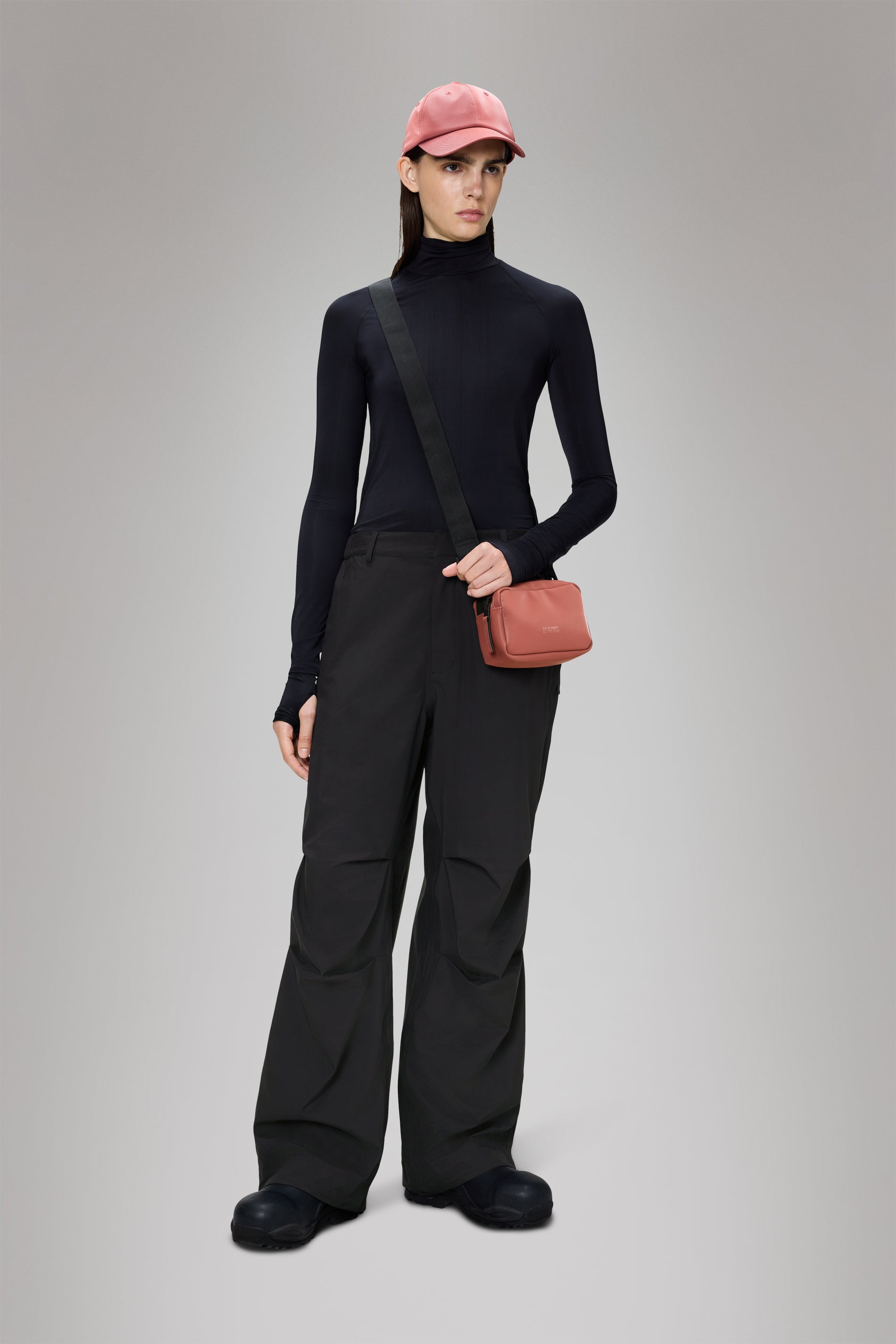 RAINS Suva Hardshell Pants Wide Black Pants