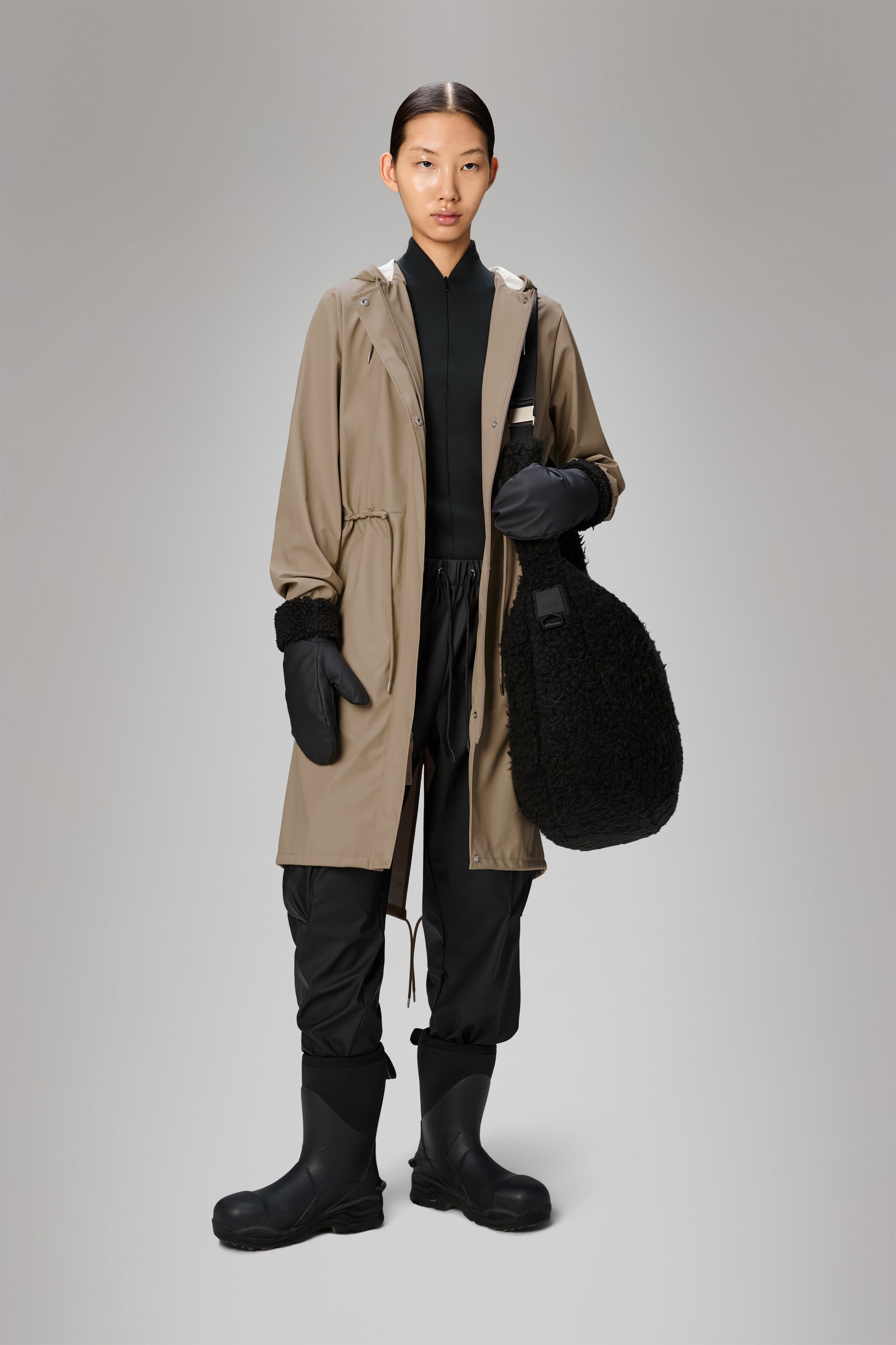 RAINS String W Parka Beige Jacket