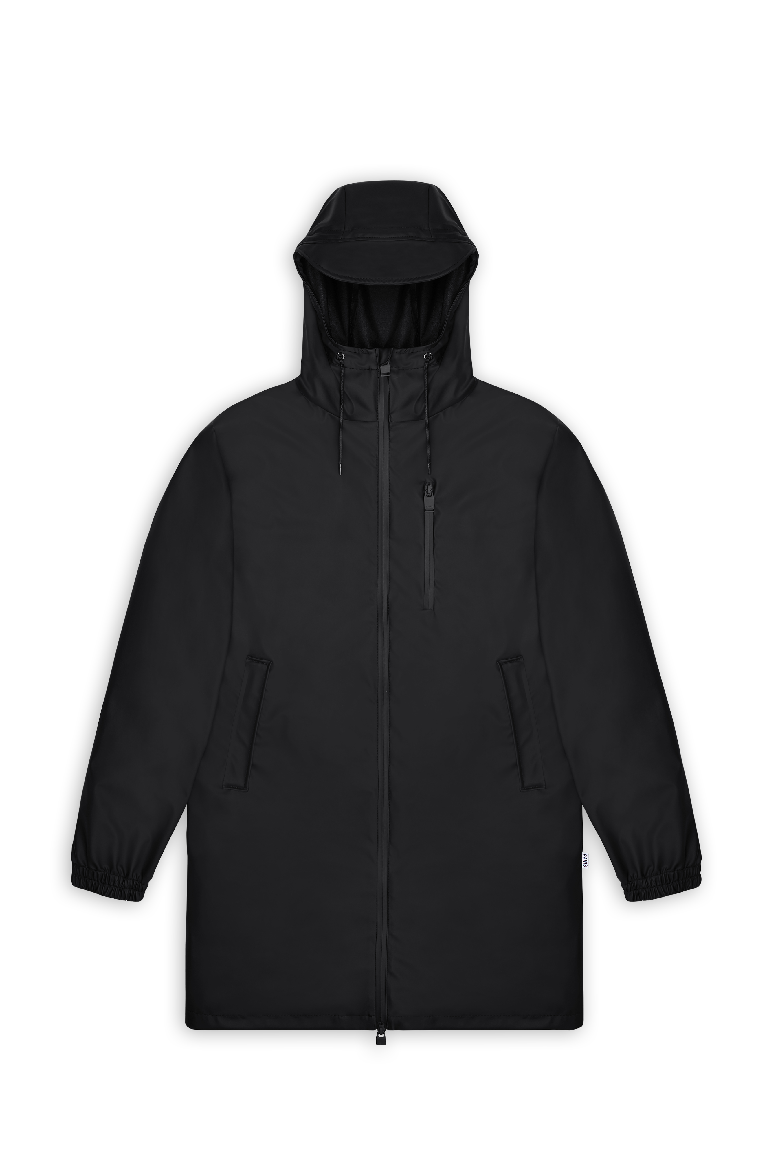 RAINS Long Storm Breaker Black Jacket