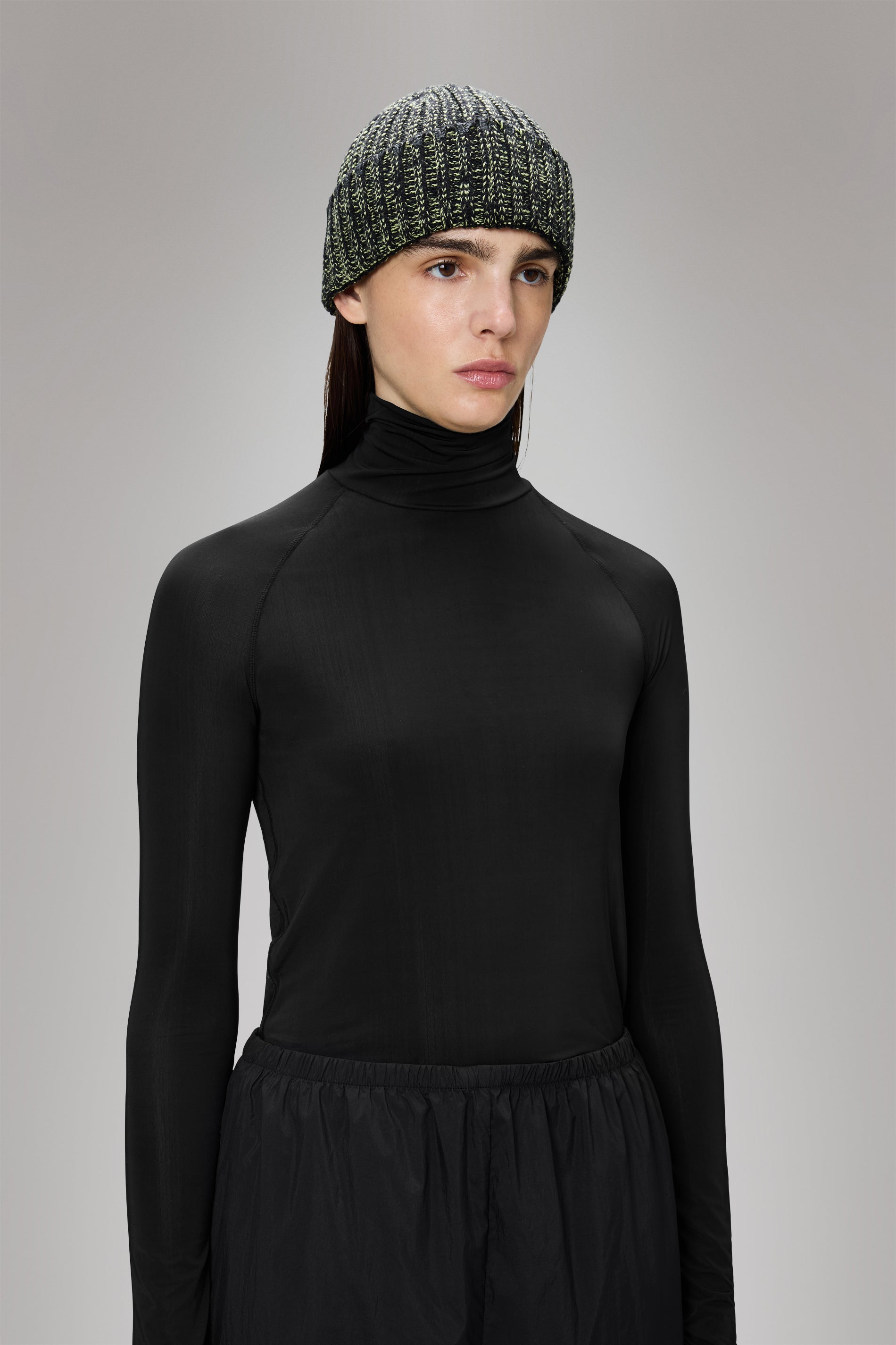 RAINS Sapa Knit Beanie Black/Acid Headwear