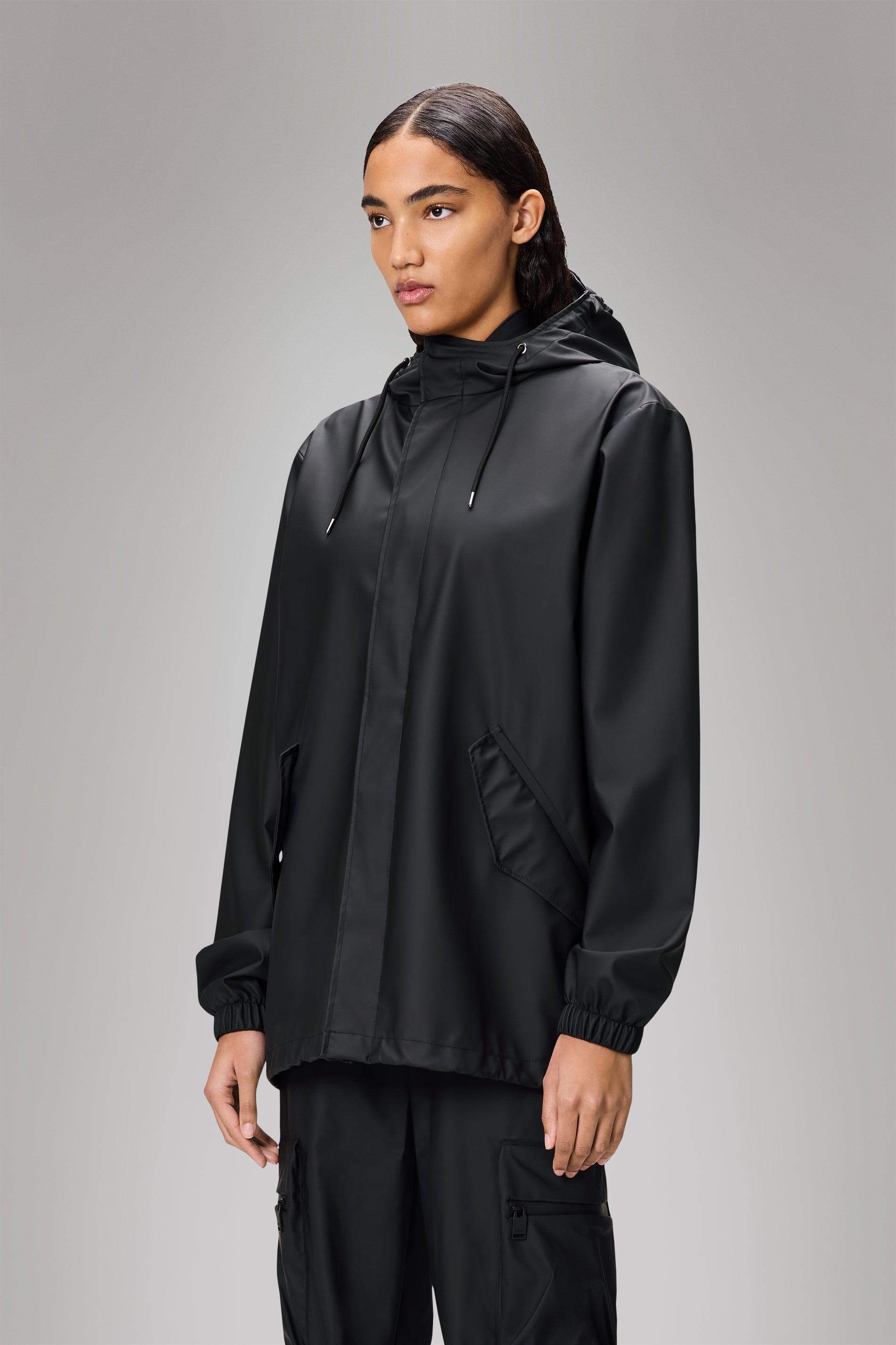 RAINS Fishtail Jacket Black Jacket
