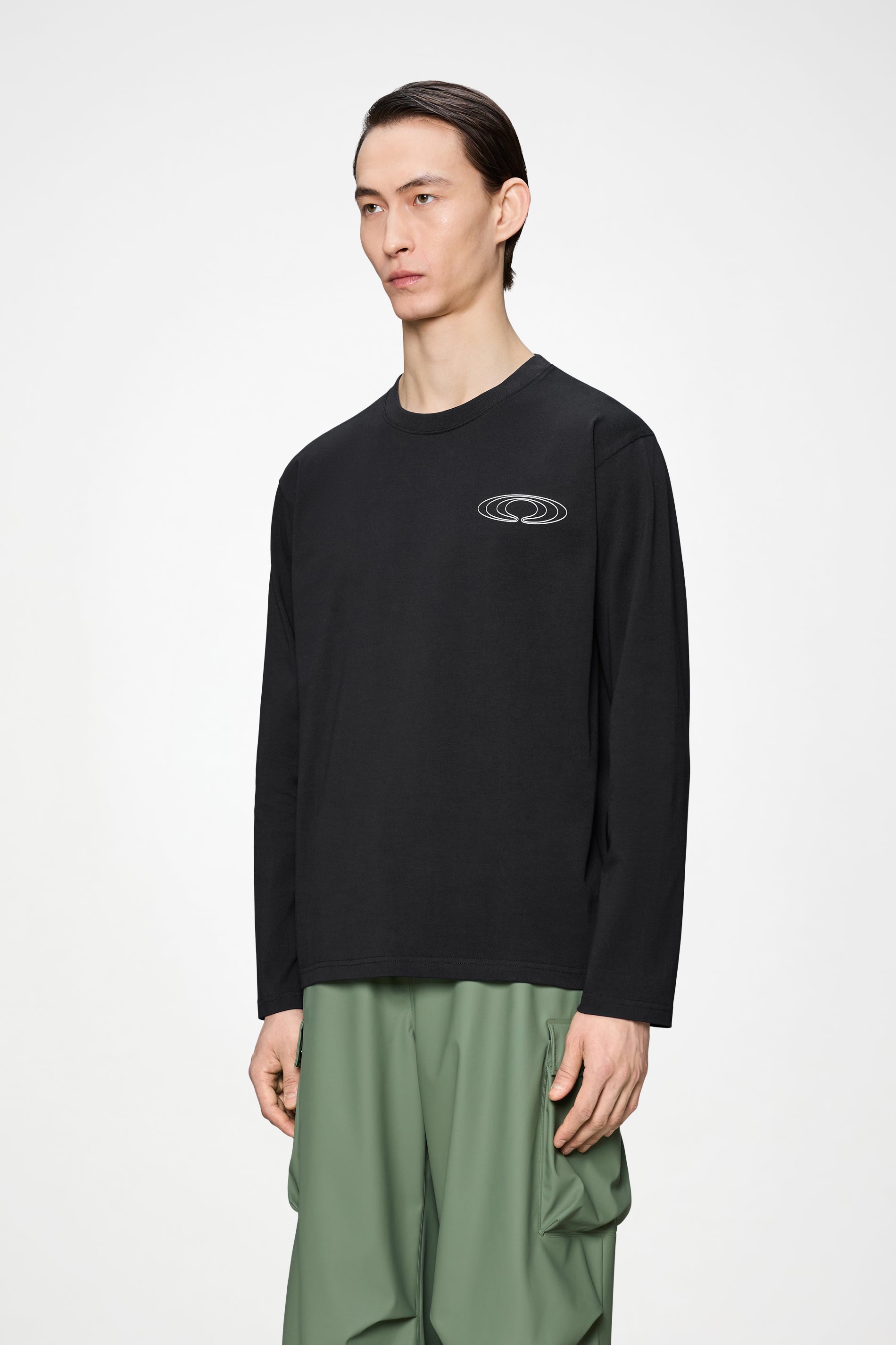 RAINS Classic Long Sleeve T-Shirt Black Long Sleeve