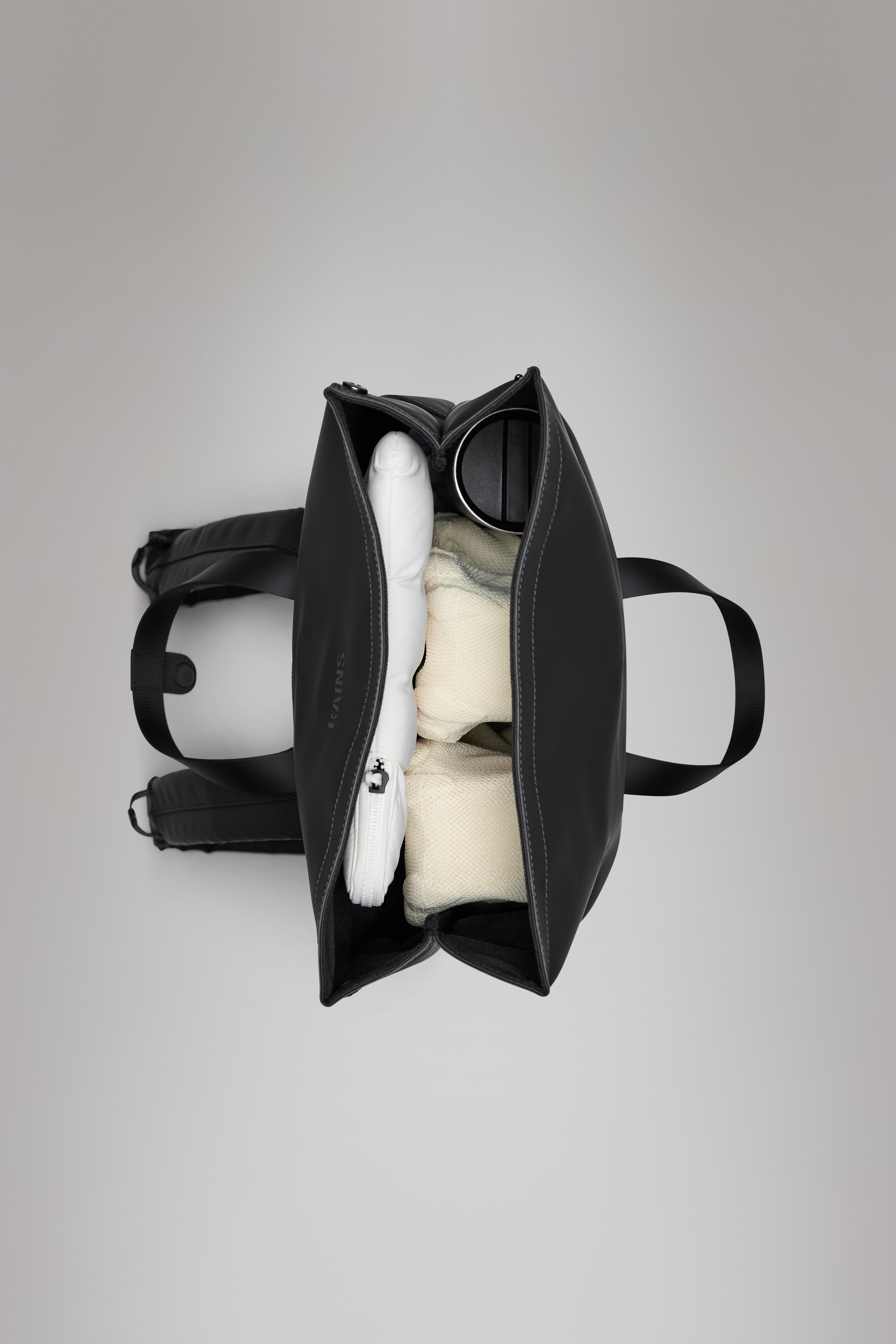 RAINS 2 Way Tote Backpack Black Backpack