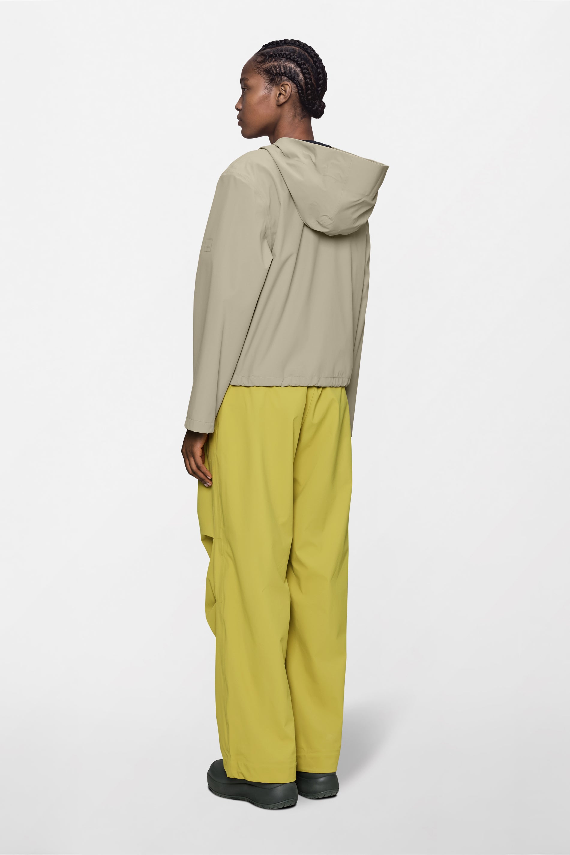 RAINS Suva Hardshell Short String W Jacket Beige Jacket