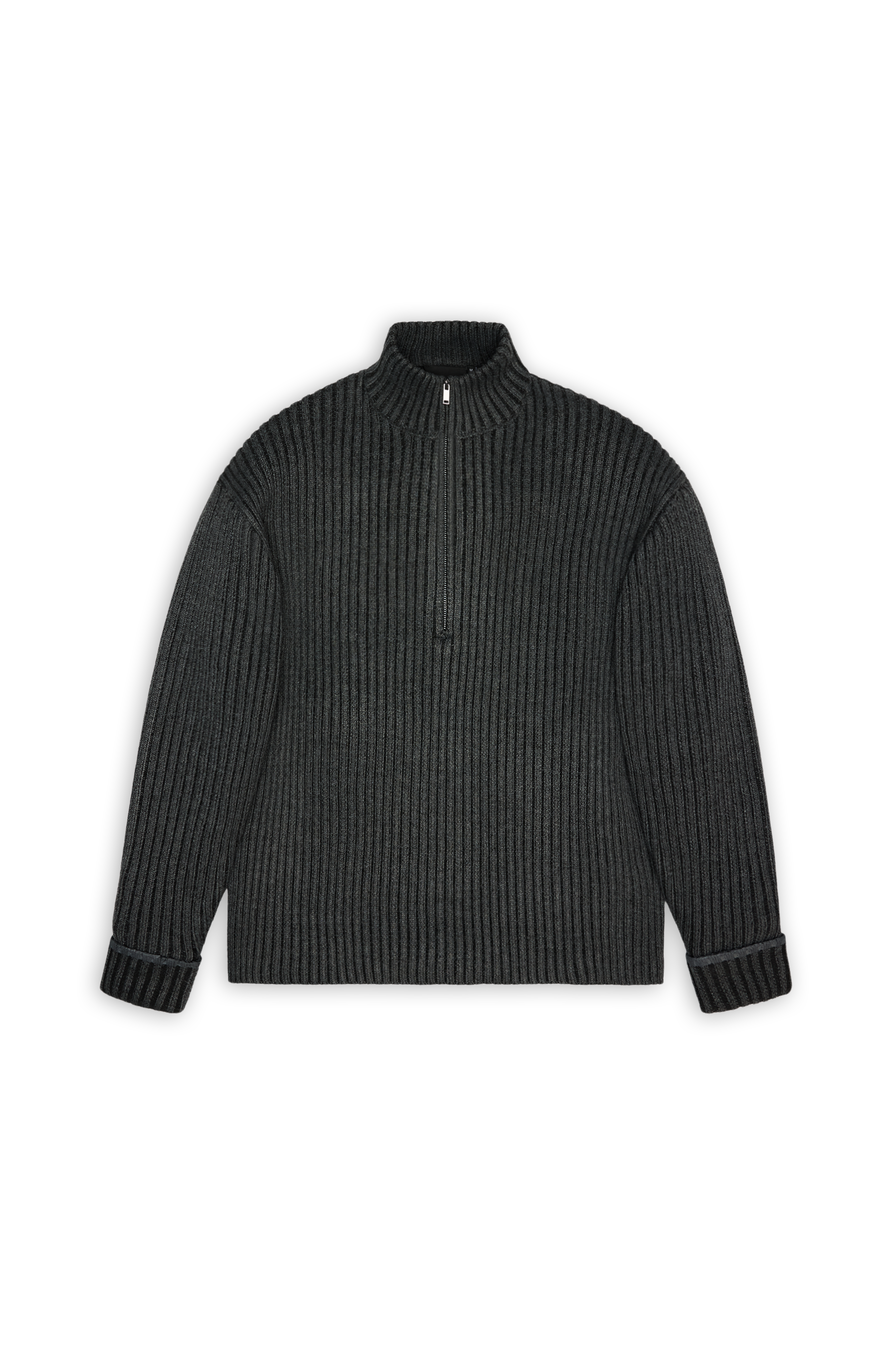 RAINS Sapa Half Zip Knit Dark Grey / Black Long Sleeve
