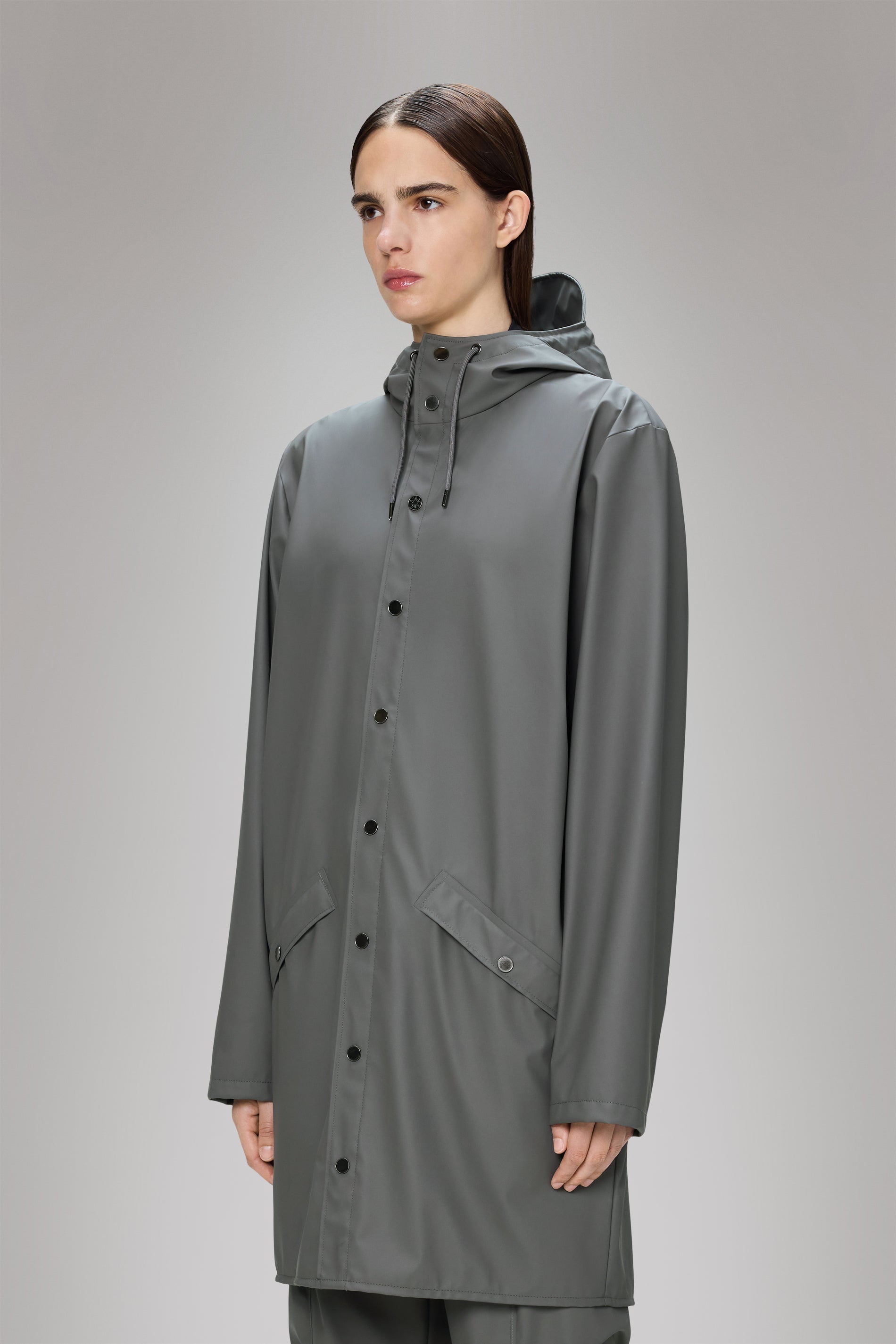 RAINS Long Jacket Grey Jacket