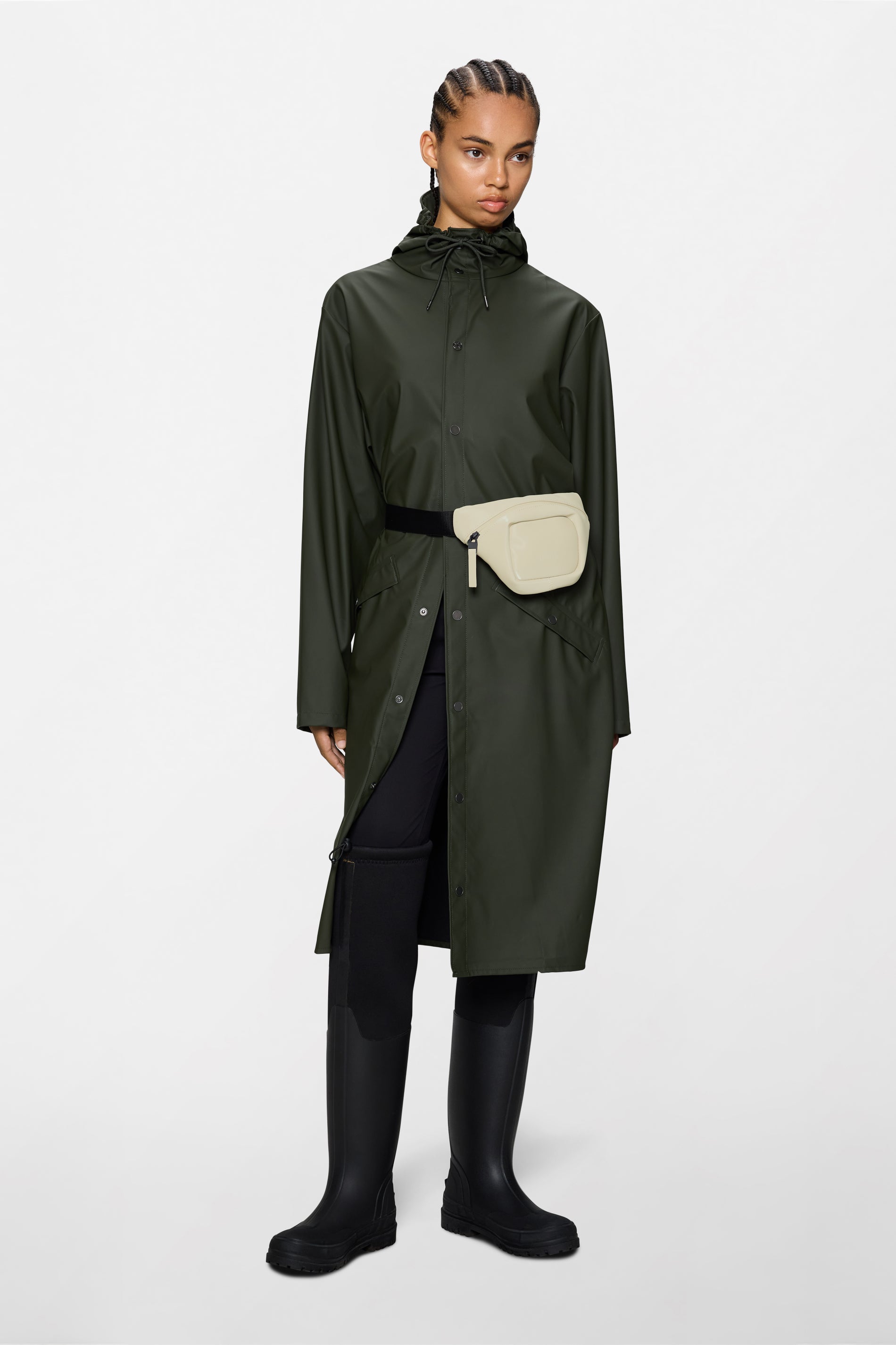 RAINS Longer Jacket Green Jacket