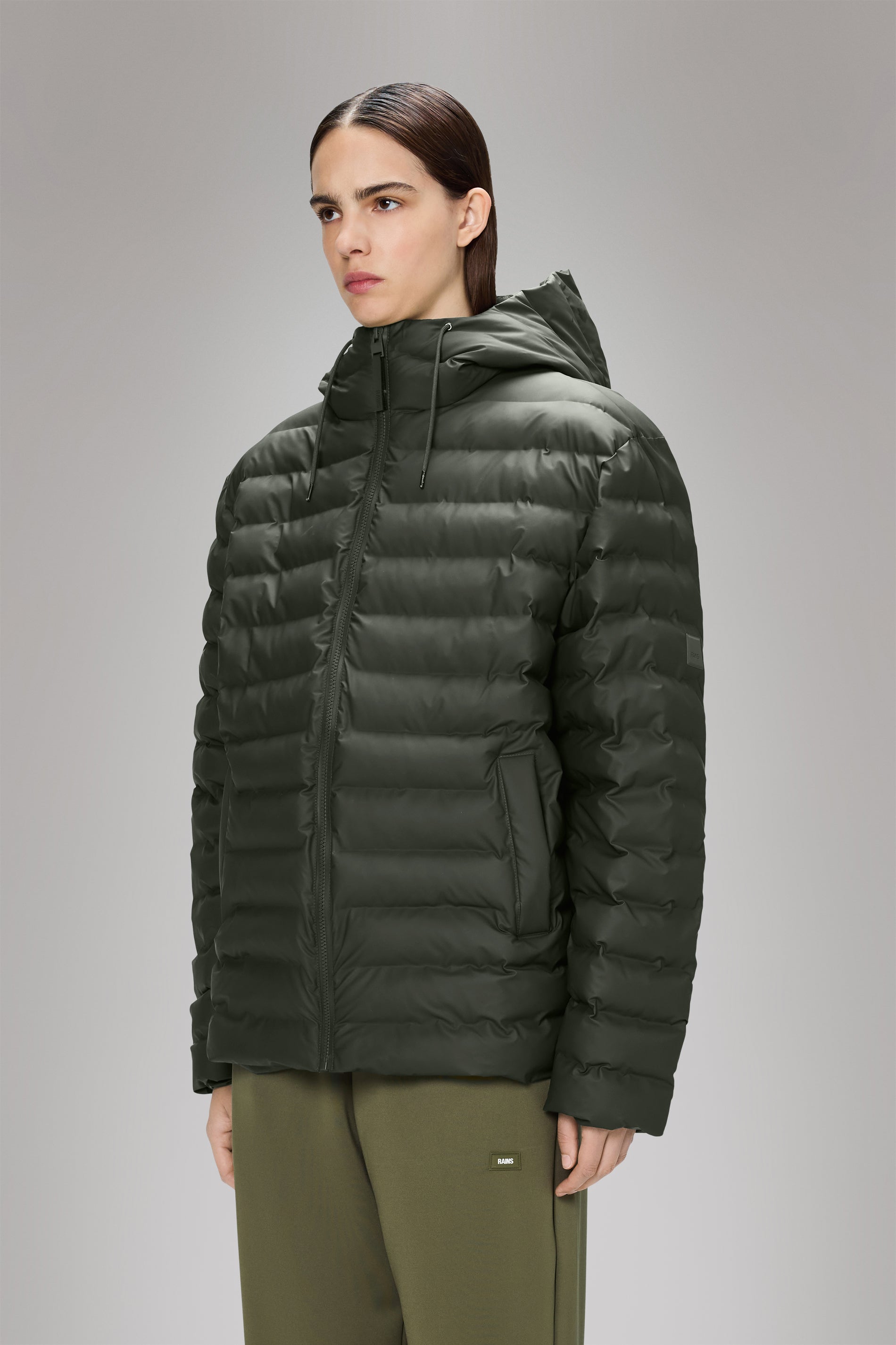 RAINS Lohja Puffer Jacket Green Jacket