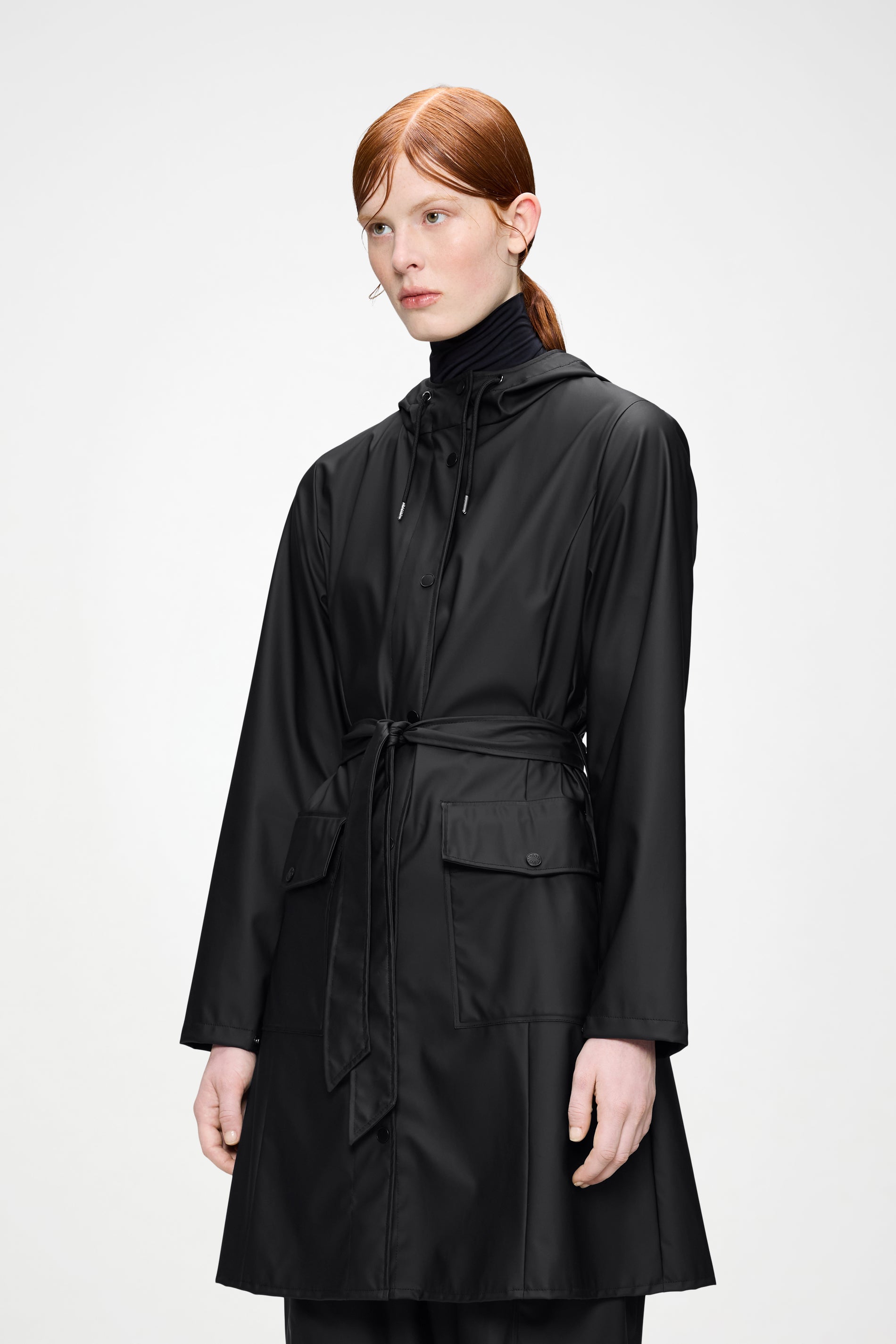 RAINS Curve Long Jacket
 Black Jacket
