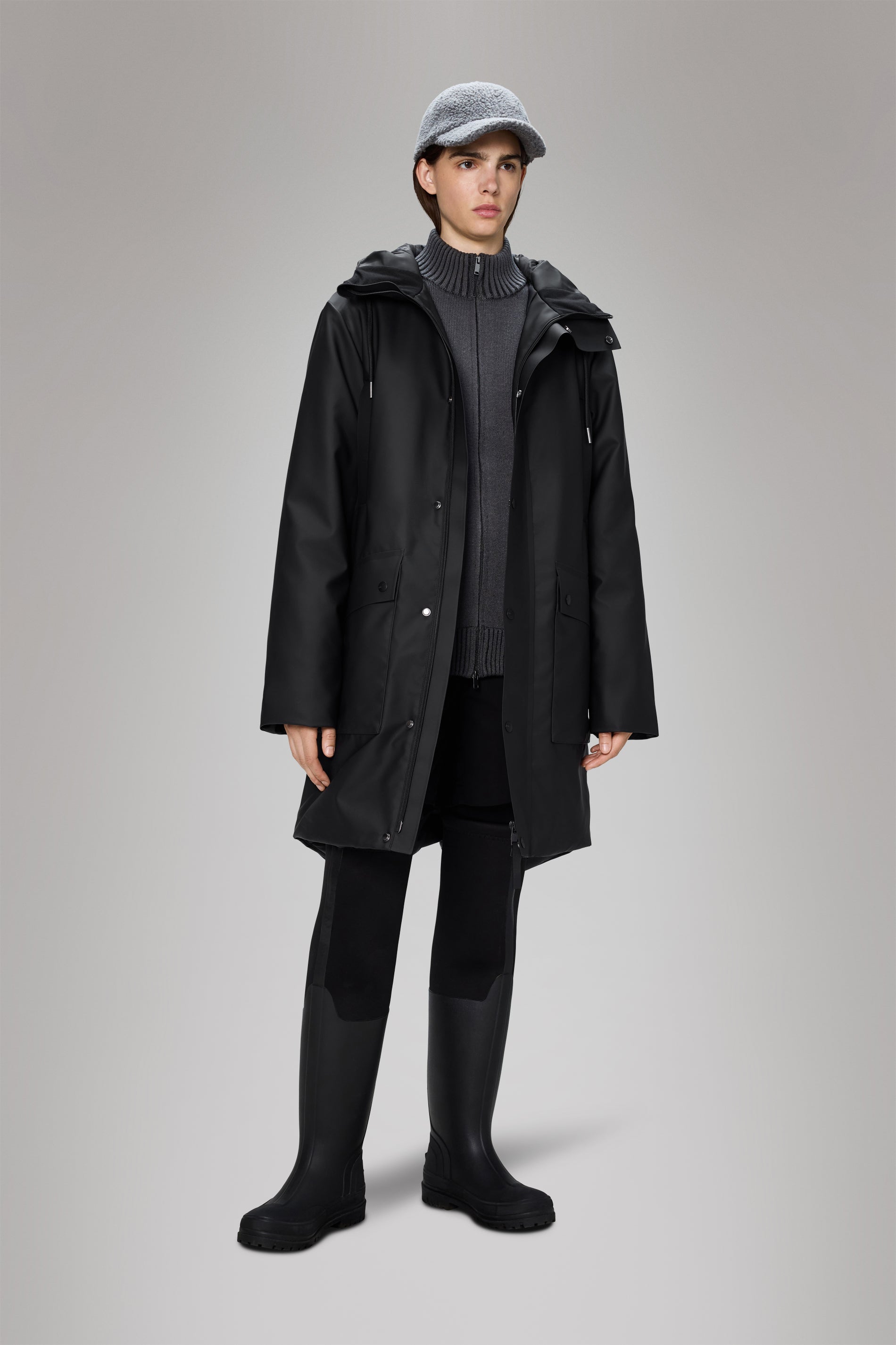 Rains Nome Long Parka Black Jacket