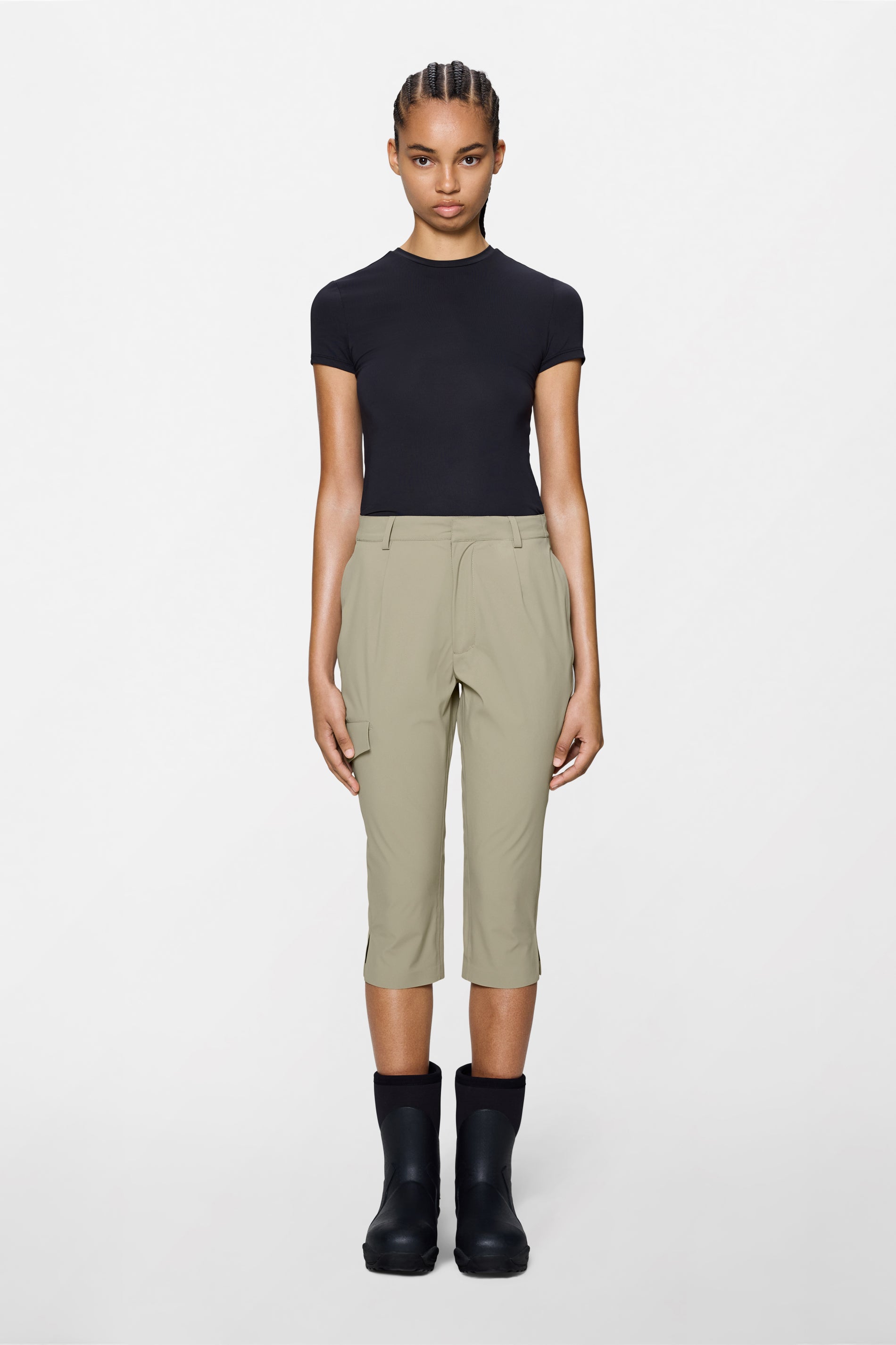 RAINS Suva Hardshell W Capri Beige Pants