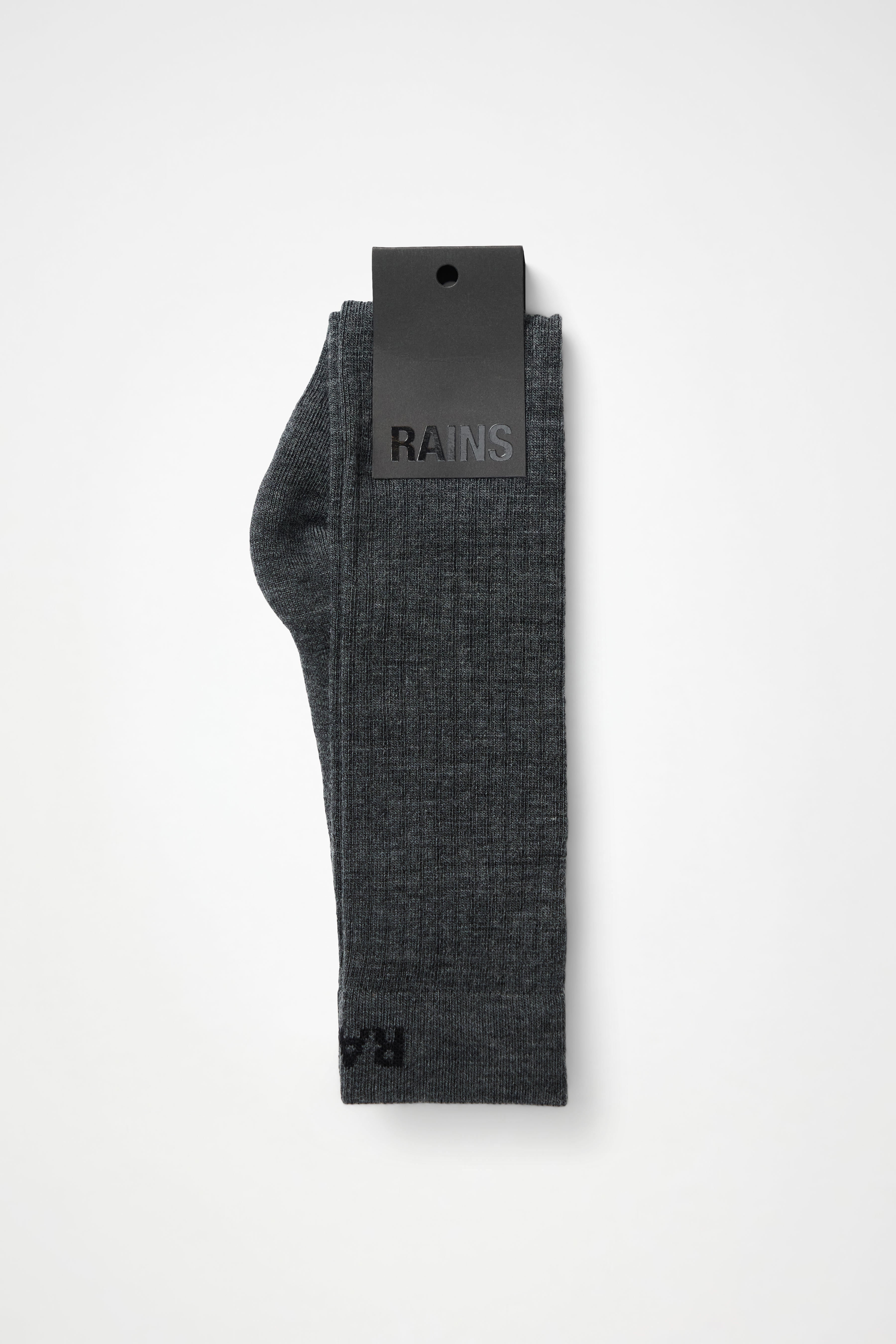 RAINS Logo Knee High Socks Dark Grey Socks